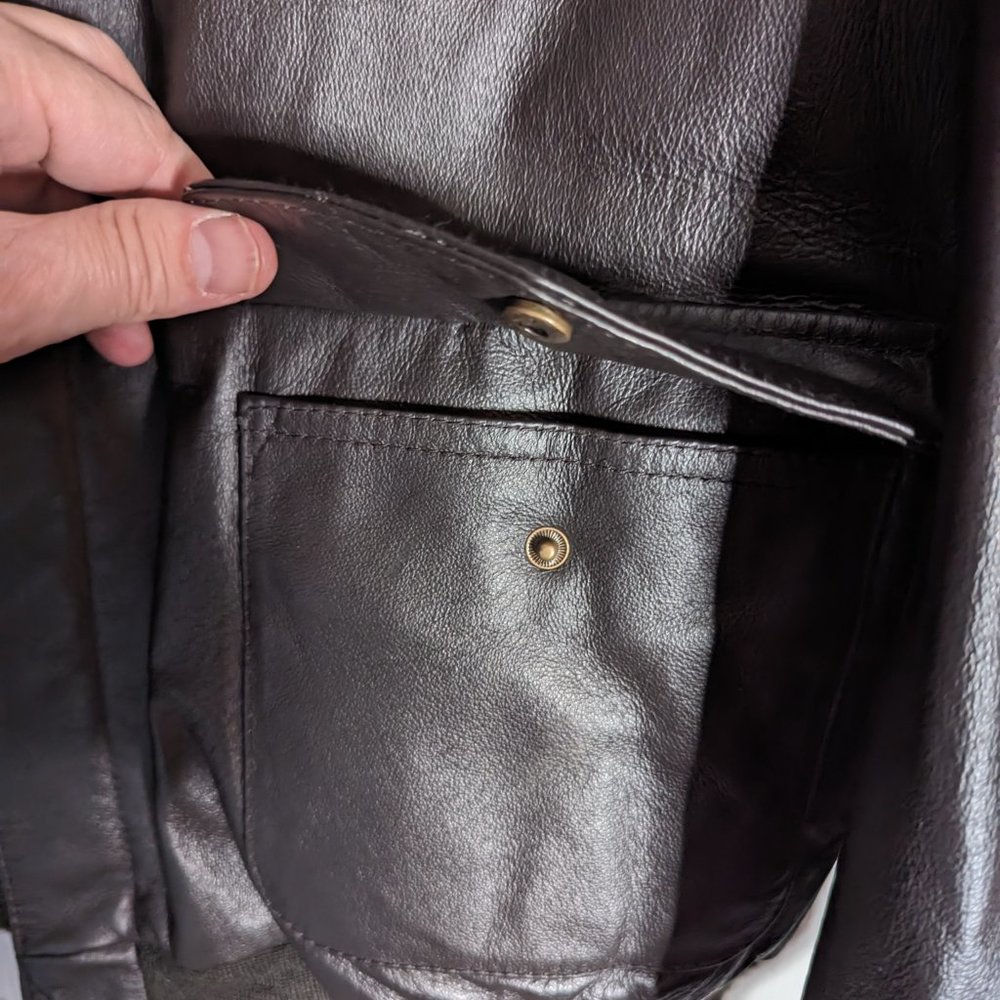 Air Force Landing Leather Men's XL Leather Bomber Jacket - Picture 14 of 16